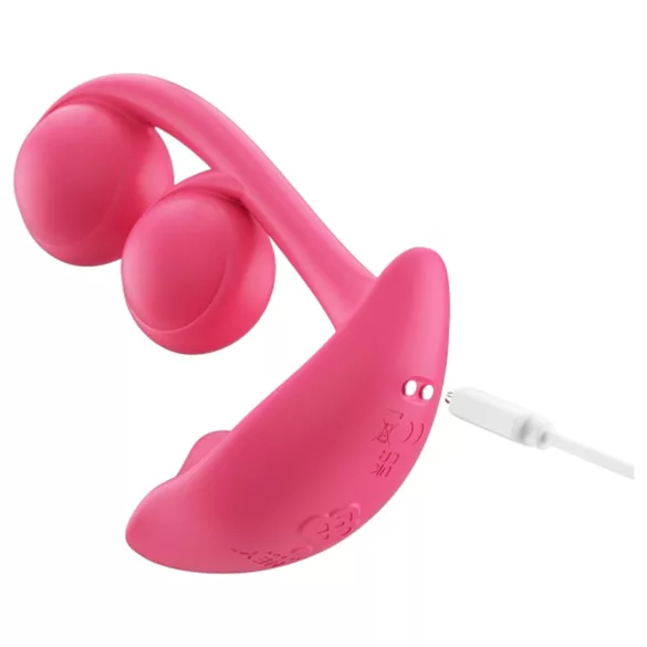 Honey Play Box Melody - aplikacijom upravljani 2-u-1 vibrator s kuglicama (crveni)