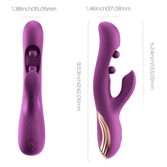 Honey Play Box Gem - Aplikacijom upravljani G-točka i klitoralni vibrator s perlicama (ljubičasti)