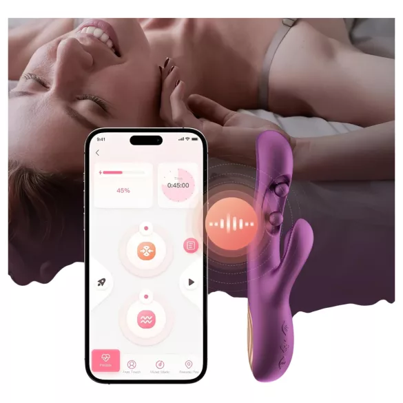 Honey Play Box Gem - Aplikacijom upravljani G-točka i klitoralni vibrator s perlicama (ljubičasti)