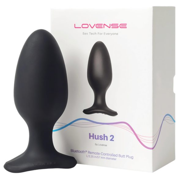 LOVENSE Hush 2 L - crni punjivi analni vibrator (57mm)