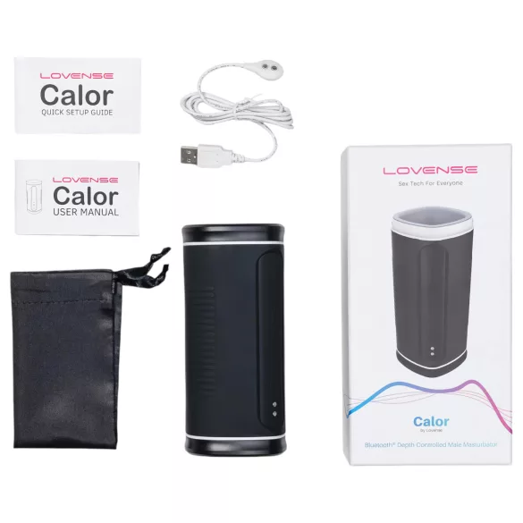 Lovense Calor - aplikacijom upravljani grijani masturbator za muškarce (crni)