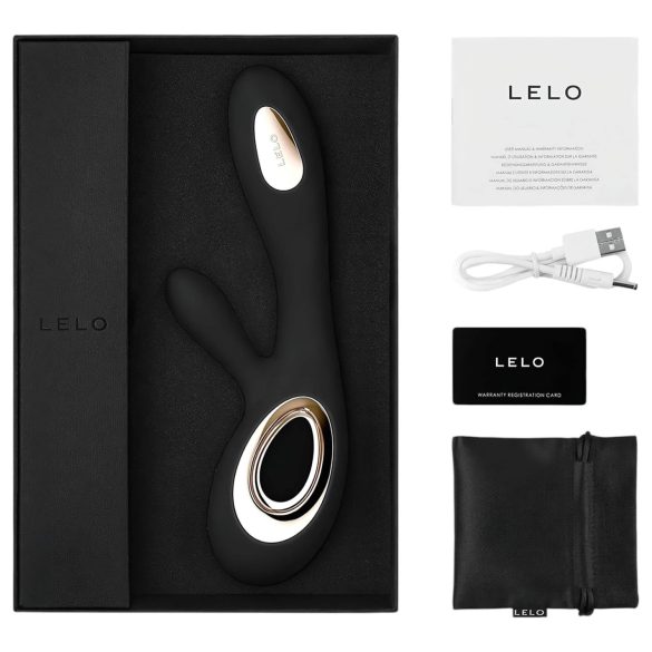LELO Soraya Wave - vibrator s klitoralnim nastavkom - crni - funkcija ljuljanja