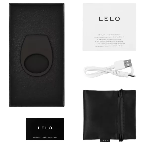 LELO - Vibracijski prsten za penis - pametan, punjiv - crni