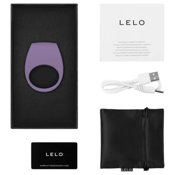 LELO Tor 3 - Aplikacijom upravljani vibrirajući prsten za penis, za muškarce (ljubičasti)