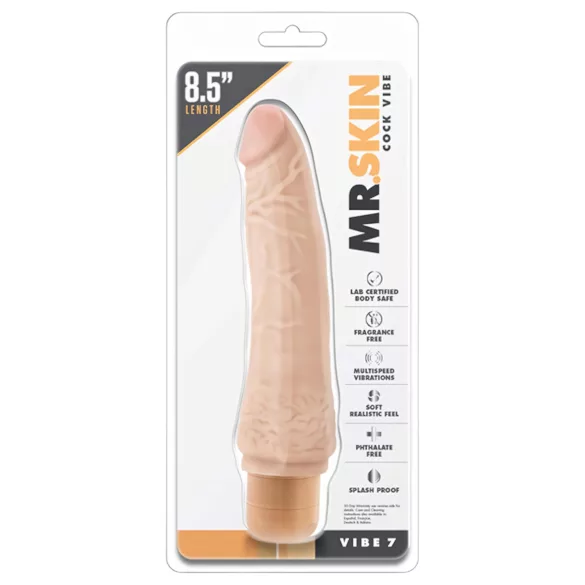 Dr. Skin Vibe No.7. - realistični vibrator - prirodna boja