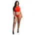 Le Désir - plus size seksi set sa strasom - crvena - XL-3XL