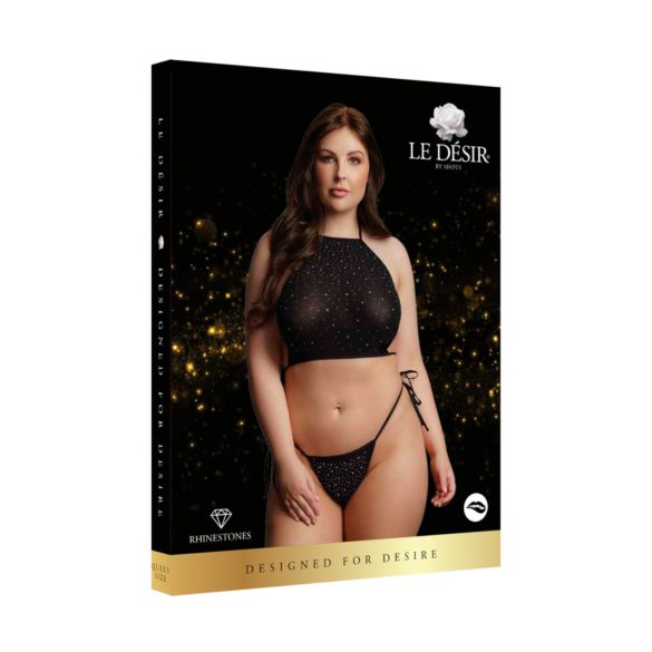 Le Désir Plus Size - party set s kristalima - crna - XL-3XL