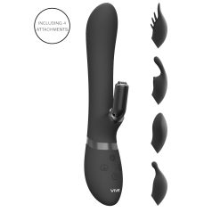 Vive Chou - Vibrator s klitoralnim nastavkom 4u1 - crni