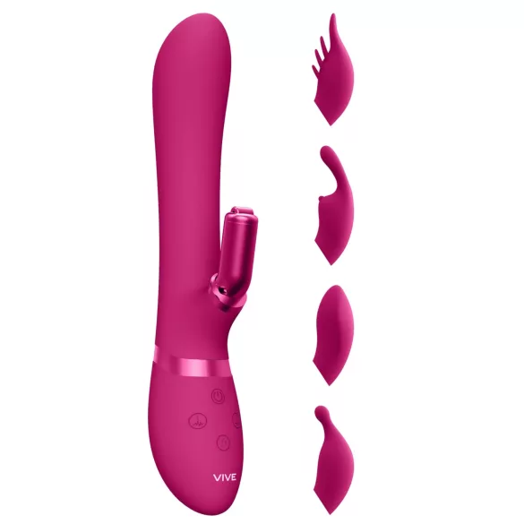 Vive Chou - vibrator za klitoris s izmjenjivom glavom, akumulatorski - rozi
