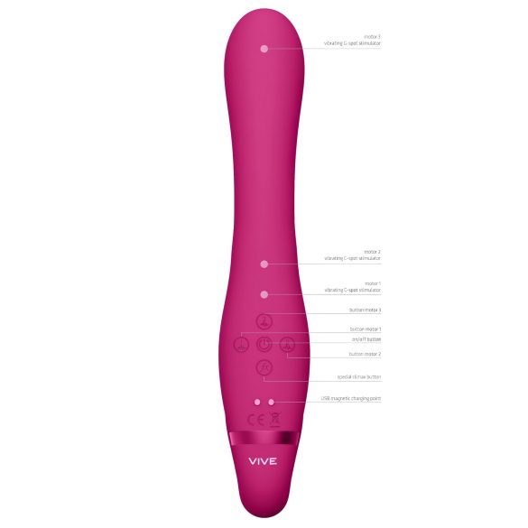Vive Suki - strap-on vibrator bez remena - pink