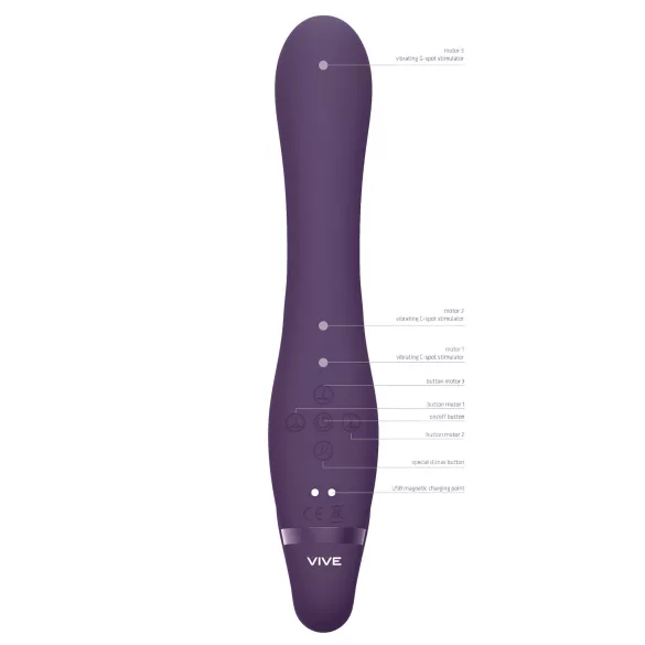 Vive Suki - strap-on vibrator bez remena - ljubičasta