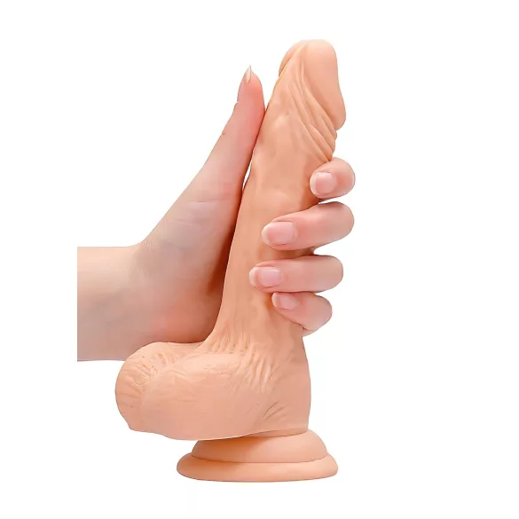 RealRock Dong 7 - realistični dildo s testisima 17cm - natur