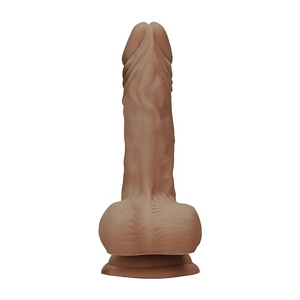 RealRock - realistični dildo s testisima - 17 cm - tamno natur