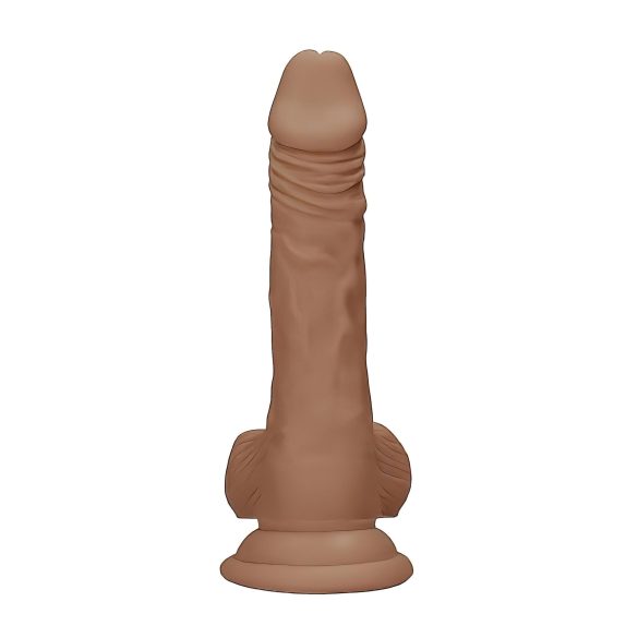 RealRock - realistični dildo s testisima - 17 cm - tamno natur