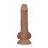 RealRock - realistični dildo s testisima - 17 cm - tamno natur