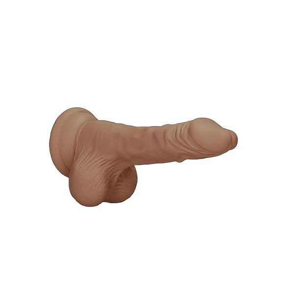 RealRock - realistični dildo s testisima - 17 cm - tamno natur