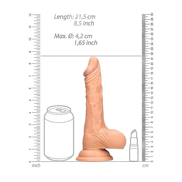 RealRock Dong 8 - realistični dildo s testisima 20cm - natur