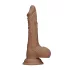 RealRock - dildo s testisima - realističan - 25 cm - tamno prirodna boja