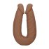 RealRock Double Dong 18 - dvostruki dildo (46 cm) - tamna prirodna boja
