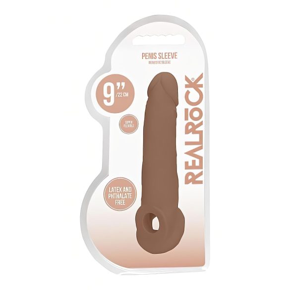RealRock - penis navlaka 21,5 cm - tamno prirodna boja