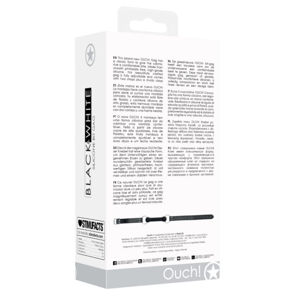 Ouch! - kost oblik gag za usta - crna