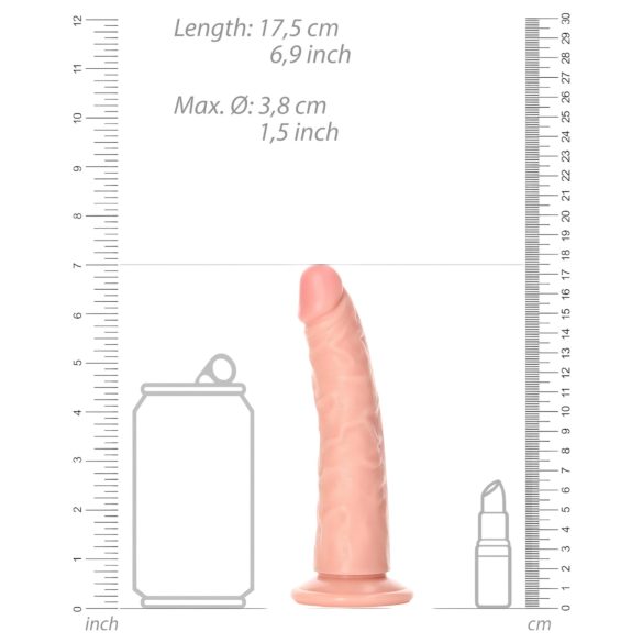 RealRock Slim - realistični dildo - 15,5 cm - natur