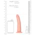 RealRock Slim - realistični dildo - 15,5 cm - natur