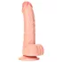 RealRock - dildo s testisima s vakuumskom čašicom - 15,5 cm (boja kože)