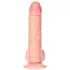 RealRock - dildo s testisima s vakuumskom čašicom - 15,5 cm (boja kože)