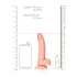 RealRock - dildo s testisima s vakuumskom čašicom - 15,5 cm (boja kože)