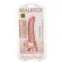 RealRock - dildo s testisima s vakuumskom čašicom - 15,5 cm (boja kože)