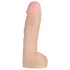 Doc Johnson Vac-U-Lock Hung 12 - realistični dildo s testisima - natur