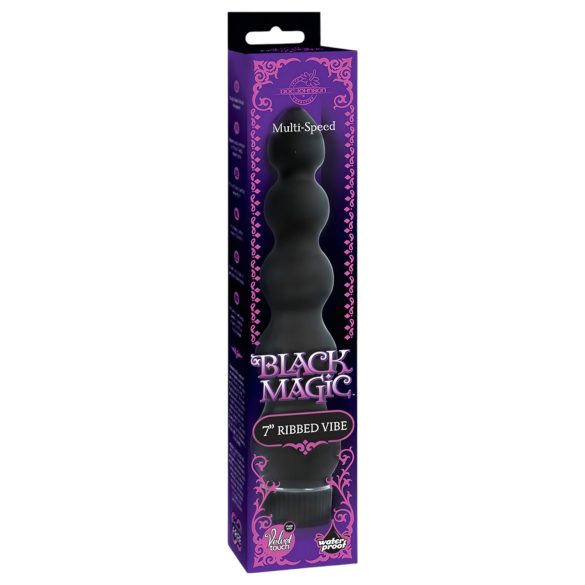 Black Magic 7 - analni vibrator s 5 kuglica - crni