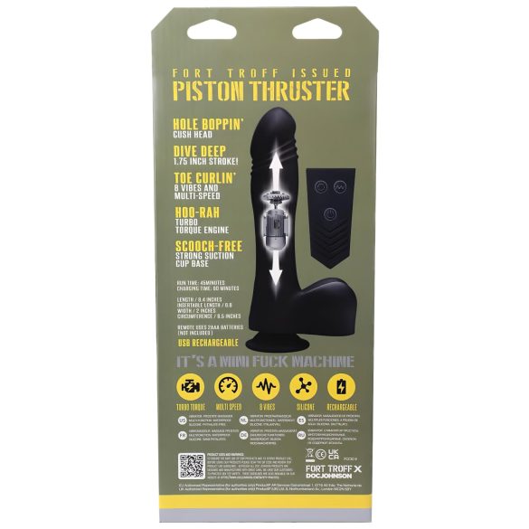 Doc Johnson - mini piston vibrator s radijskim upravljanjem - crni