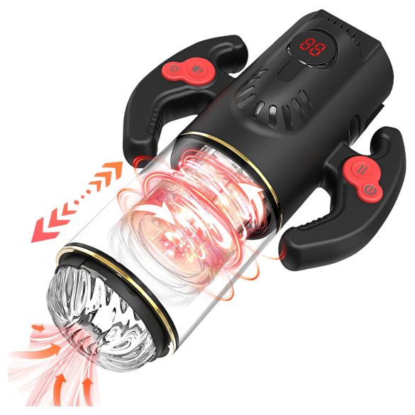 AlvUp - muški masturbator s rotirajućim funkcijama - crni