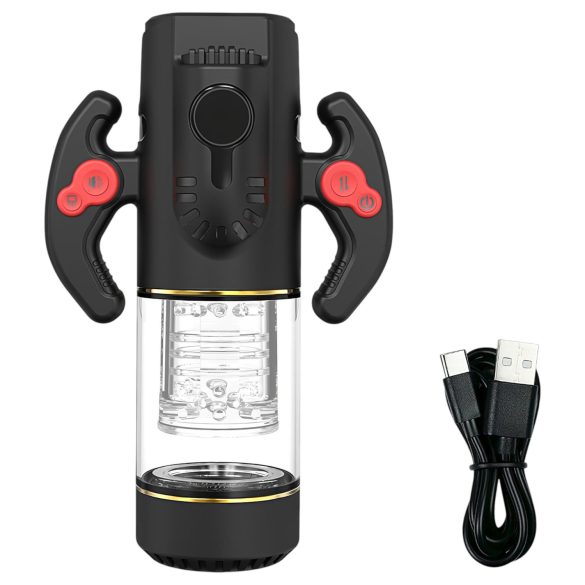 AlvUp - muški masturbator s rotirajućim funkcijama - crni