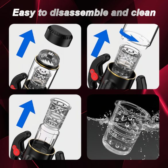 AlvUp - muški masturbator s rotirajućim funkcijama - crni