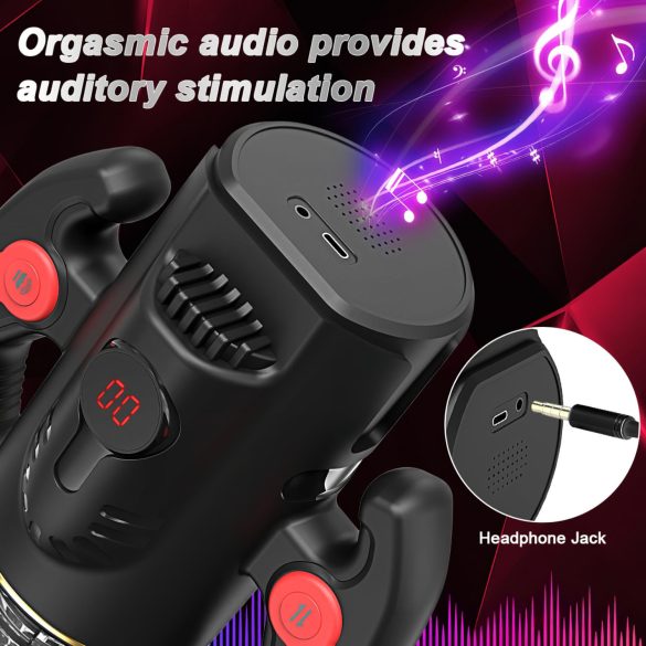 AlvUp - muški masturbator s rotirajućim funkcijama - crni