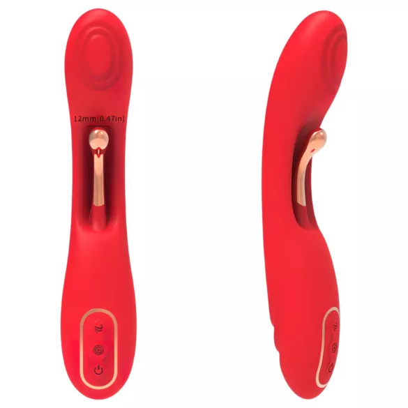 Bestoy - G-točka vibrator s jezikom - silikon - crvena