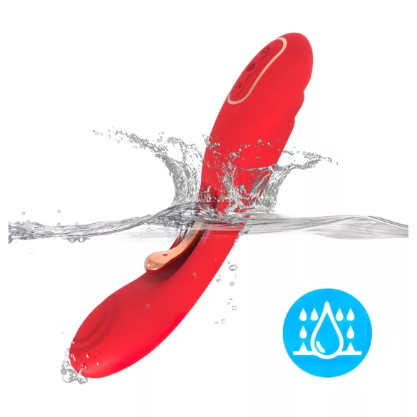Bestoy - G-točka vibrator s jezikom - silikon - crvena