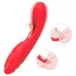 Bestoy - G-točka vibrator s jezikom - silikon - crvena