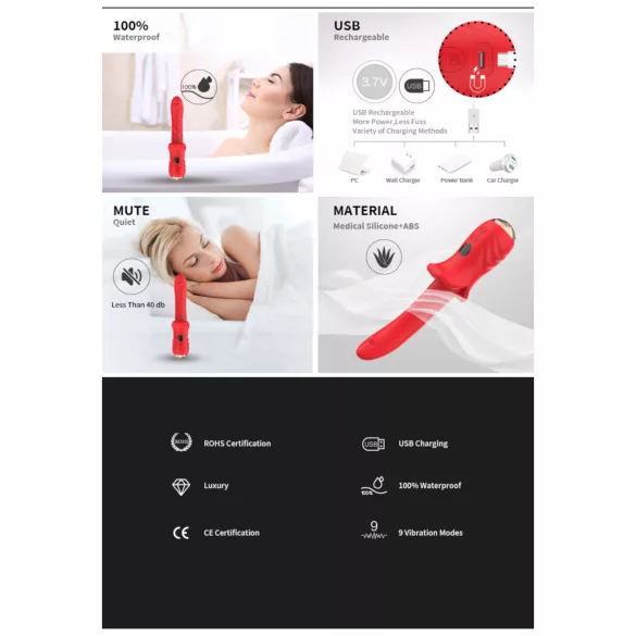 Bestoy - G-točka vibrator - vodootporan - crvena