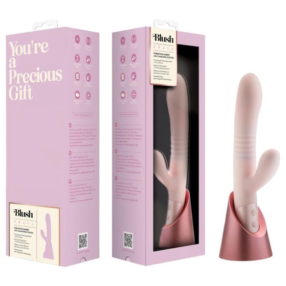 Blush Fraya - vibrator s nastavkom za klitoris i funkcijom potiskivanja - pink