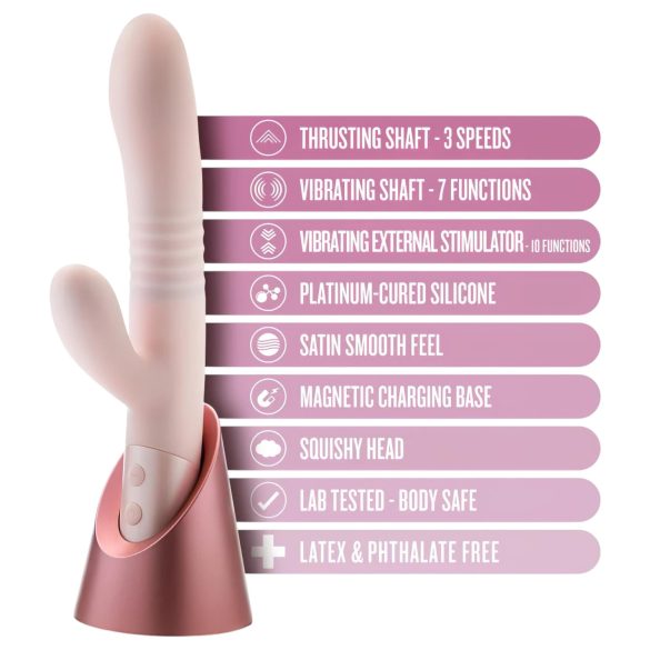 Blush Fraya - vibrator s nastavkom za klitoris i funkcijom potiskivanja - pink