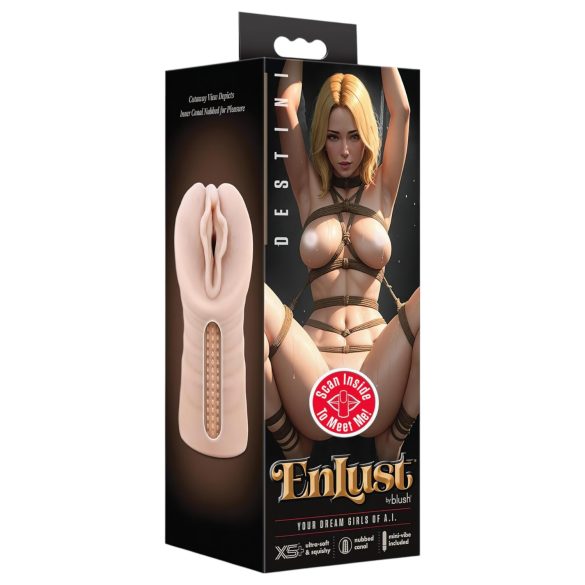 Enlust Destini - masturbator s vibracijom - umjetna vagina - prirodna boja