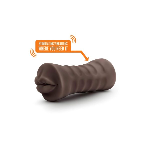 Enlust Krystal - vibrirajuća umjetna vagina s AI slikama - smeđa