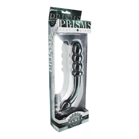 Prisms Hamsa - stakleni dildo s dva kraja za G-točku - zeleni