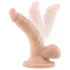 Dr. Skin - realistični dildo s testisima i vakuum postoljem - 12 cm, prirodni