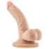 Dr. Skin - realistični dildo s testisima i vakuum postoljem - 12 cm, prirodni
