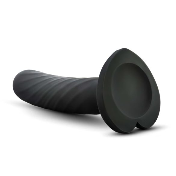 Temptasia Twist Small - dildo s vakumskim postoljem - crni - spiralni oblik